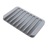 Silicone Comb Soap Tray Anti-slip Drain Dishes Rack For Bathroom Grey