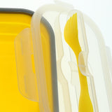 Maxbell Silicone Plastic Lunch Box Picnic Bento Container  Food Storage Box Yellow