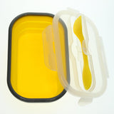 Maxbell Silicone Plastic Lunch Box Picnic Bento Container  Food Storage Box Yellow