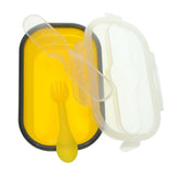 Maxbell Silicone Plastic Lunch Box Picnic Bento Container  Food Storage Box Yellow