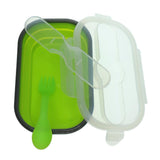 Maxbell Silicone Plastic Lunch Box Picnic Bento Container  Food Storage Box Green