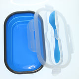 Maxbell Silicone Plastic Lunch Box Picnic Bento Container  Food Storage Box Blue