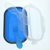 Maxbell Silicone Plastic Lunch Box Picnic Bento Container  Food Storage Box Blue