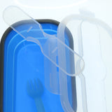 Maxbell Silicone Plastic Lunch Box Picnic Bento Container  Food Storage Box Blue