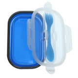 Maxbell Silicone Plastic Lunch Box Picnic Bento Container  Food Storage Box Blue