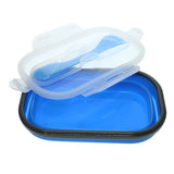 Maxbell Silicone Plastic Lunch Box Picnic Bento Container  Food Storage Box Blue