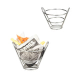 Maxbell  Chip Baskets Snack Holder Cone Stand Fries Serving Basket Stainless Kitchen