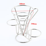 Maxbell  French Fry Holder Stand Cone Rack Snack Basket with 2 Dip Dishes Kitchen