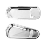Maxbell Fan shape Stainless Towel Tray Storage Tray Dish Plate Tea Fruit Tray Silver