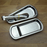 Maxbell Fan shape Stainless Towel Tray Storage Tray Dish Plate Tea Fruit Tray Silver