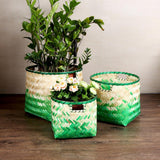 Maxbell Handmade Bamboo Fiber Weaving Decorative Storage Basket Home Organizer S