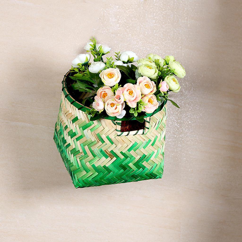Maxbell Handmade Bamboo Fiber Weaving Decorative Storage Basket Home Organizer S