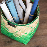 Maxbell Handmade Bamboo Fiber Weaving Decorative Storage Basket Home Organizer S