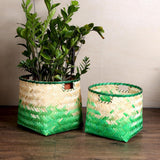 Maxbell Handmade Bamboo Fiber Weaving Decorative Storage Basket Home Organizer S