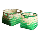 Maxbell Handmade Bamboo Fiber Weaving Decorative Storage Basket Home Organizer S