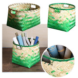 Maxbell Handmade Bamboo Fiber Weaving Decorative Storage Basket Home Organizer S