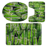 Maxbell 3 Pieces Floral Print Toilet Lid Cover Non Slip Bathmat Bathroom Rug #4