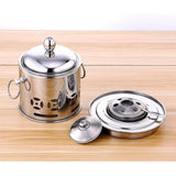 Maxbell Stainless Steel Shabu Shabu Cookware Hot Pot With Alcohol Burner Lid Silver