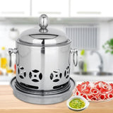 Maxbell Stainless Steel Shabu Shabu Cookware Hot Pot With Alcohol Burner Lid Silver
