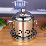 Maxbell Stainless Steel Shabu Shabu Cookware Hot Pot With Alcohol Burner Lid Silver