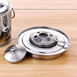 Maxbell Stainless Steel Shabu Shabu Cookware Hot Pot With Alcohol Burner Lid Silver