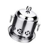 Maxbell Stainless Steel Shabu Shabu Cookware Hot Pot With Alcohol Burner Lid Silver