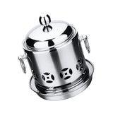 Maxbell Stainless Steel Shabu Shabu Cookware Hot Pot With Alcohol Burner Lid Silver
