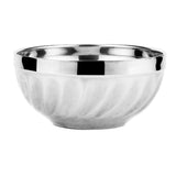 Maxbell  Kids Stainless Steel Double-deck Bowl Silver Color Dual-Layers Container 12CM