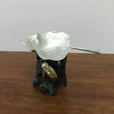 Maxbell Pure Tin Tea Filter Strainer Leaf Shaped Kung Fu Tea Tool Cicada base