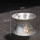 Maxbell Pure Tin Tea Filter Strainer Leaf Shaped Kung Fu Tea Tool Tortoise base