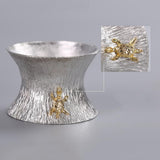 Maxbell Pure Tin Tea Filter Strainer Leaf Shaped Kung Fu Tea Tool Tortoise base
