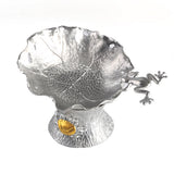 Maxbell Pure Tin Tea Filter Strainer Leaf Shaped Kung Fu Tea Tool Crab base