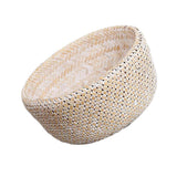 Maxbell Bamboo Weaving Flower Basket Round Storage Baskets for Living Room White-S