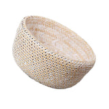 Maxbell Bamboo Weaving Flower Basket Round Storage Baskets for Living Room White-S