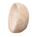 Maxbell Bamboo Weaving Flower Basket Round Storage Baskets for Living Room White-M