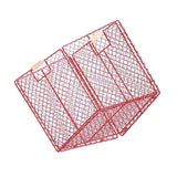 Maxbell Foldable Home Storage Organizing Metal Wire Baskets Bins with Handles Red