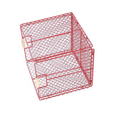 Maxbell Foldable Home Storage Organizing Metal Wire Baskets Bins with Handles Red