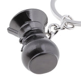 Maxbell Zinc Alloy Coffee Series Keychains Metal Key Chain Ring Black Coffeemaker