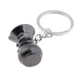 Maxbell Zinc Alloy Coffee Series Keychains Metal Key Chain Ring Black Coffeemaker