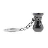 Maxbell Zinc Alloy Coffee Series Keychains Metal Key Chain Ring Black Coffeemaker