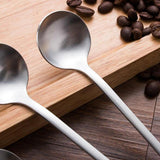 Maxbell 1 Pcs Stainless Steel Spoon with Long Handle  for Coffee Honey Spoon  Round