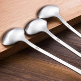 Maxbell 1 Pcs Stainless Steel Spoon with Long Handle  for Coffee Honey Spoon  Round