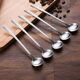 Maxbell 1 Pcs Stainless Steel Spoon with Long Handle  for Coffee Honey Spoon  Round