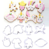 Maxbell 8pcs Fondant Baking Molds Christmas Unicorn Cake Mould Chocolate Cookies A