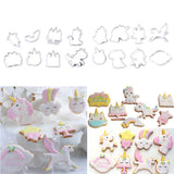 Maxbell 8pcs Fondant Baking Molds Christmas Unicorn Cake Mould Chocolate Cookies A