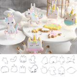 Maxbell 8pcs Fondant Baking Molds Christmas Unicorn Cake Mould Chocolate Cookies A