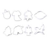 Maxbell 8pcs Fondant Baking Molds Christmas Unicorn Cake Mould Chocolate Cookies A