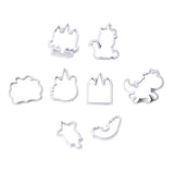 Maxbell 8pcs Fondant Baking Molds Christmas Unicorn Cake Mould Chocolate Cookies B