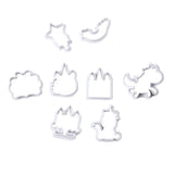 Maxbell 8pcs Fondant Baking Molds Christmas Unicorn Cake Mould Chocolate Cookies B