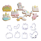 Maxbell 8pcs Fondant Baking Molds Christmas Unicorn Cake Mould Chocolate Cookies B